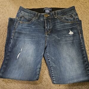 Democracy Dark Blue Distressed Boot Cut Jeans